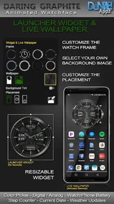 Daring Graphite HD Watch Face android App screenshot 14